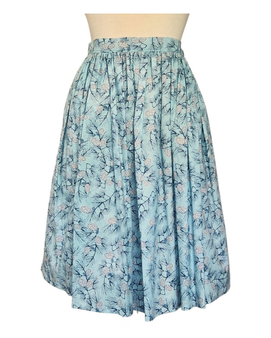 Blue Christmas Pines - 30" Pleated Skirt With Pockets