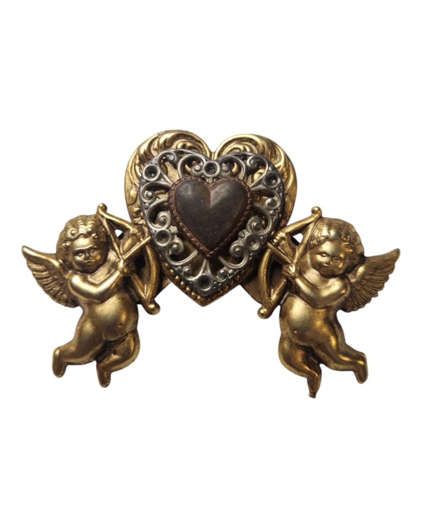 Renaissance Revival Style Double Cherub Brooch