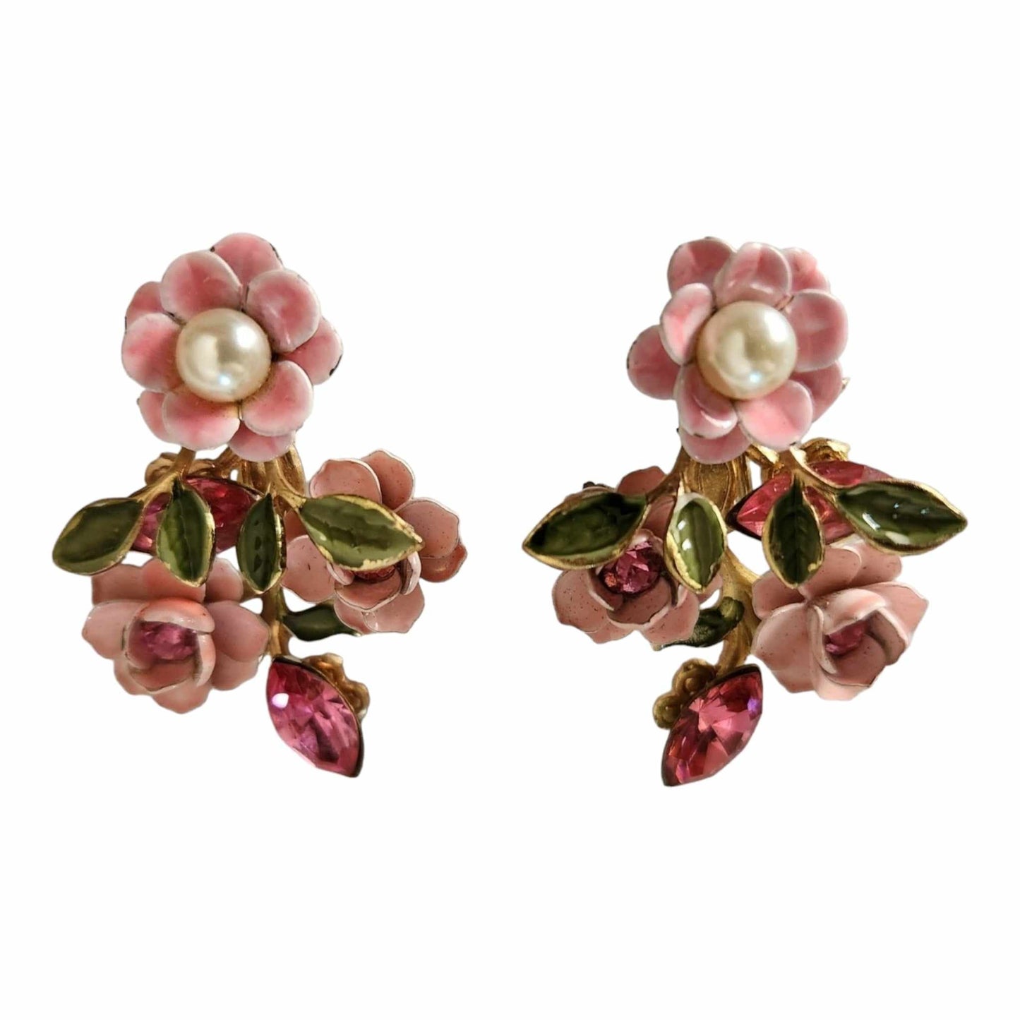 Pink Flower Lisner Earrings