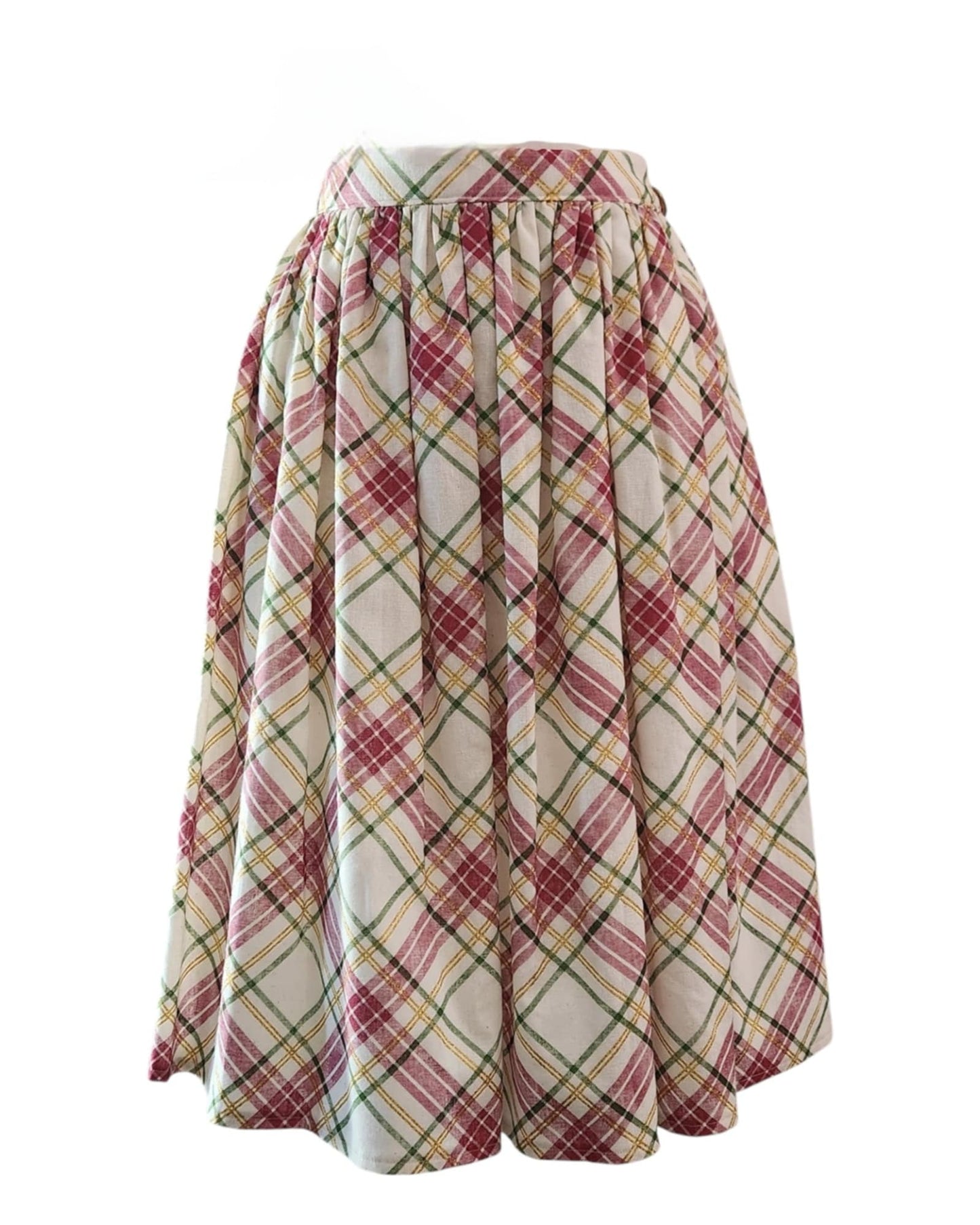 Christmas Plaid - 30" Pleated Skirt With Pockets