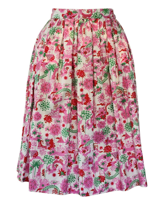 Secret Garden - 34" Pleated Skirt With Pockets