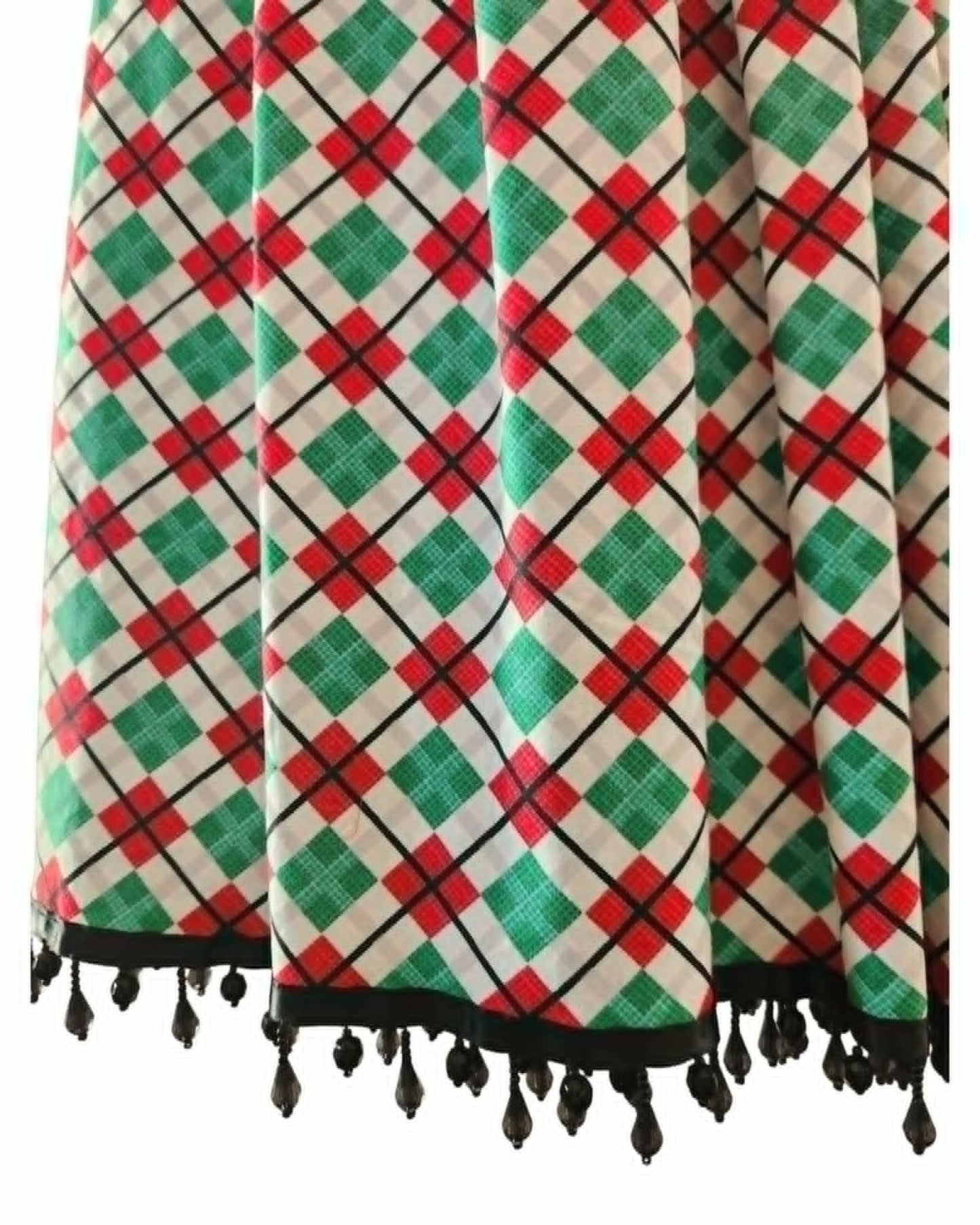 Christmas Argyle -   24" Pleated Skirt With Pockets